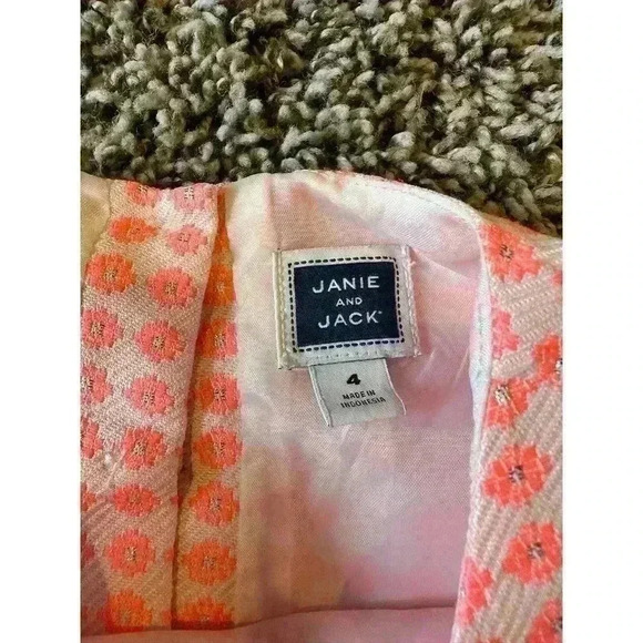 Janie and Jack Girls Peach Geo Print Riviera Vacation Dress Size 4 - Picture 4 of 4